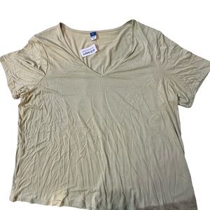 Women's V-Neck Cream Top